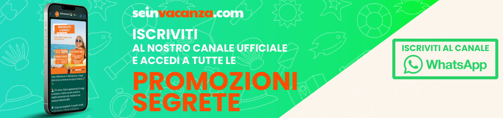 Immagine Iscriviti al nostro canale whatsapp - Seinvacanza.com
